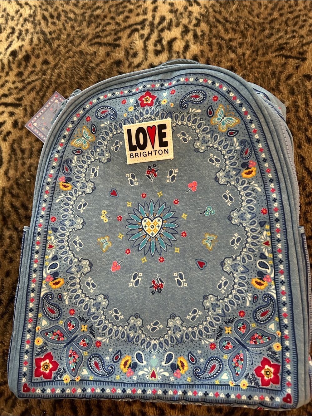 Brighton Denim-Blue 'Bandana Love' Embroidered Backpack